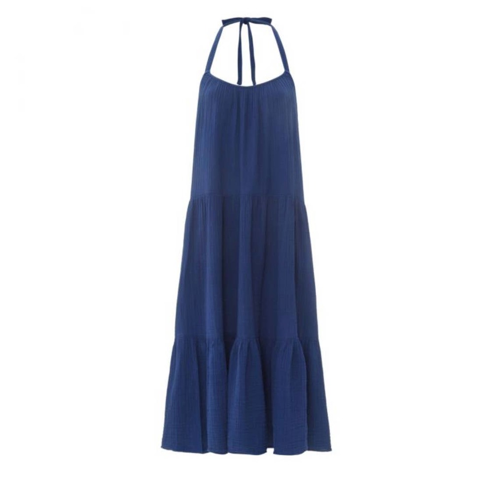 XiRENA Blue Muslin Halter Dress Size Medium